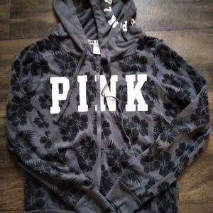 Pink palm tree zip up